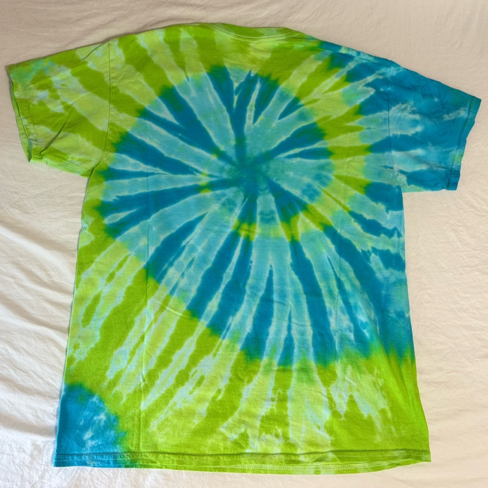 Green and Blue Buffalo Tie-Dye Graphic T-Shirt - Picture 4 of 4